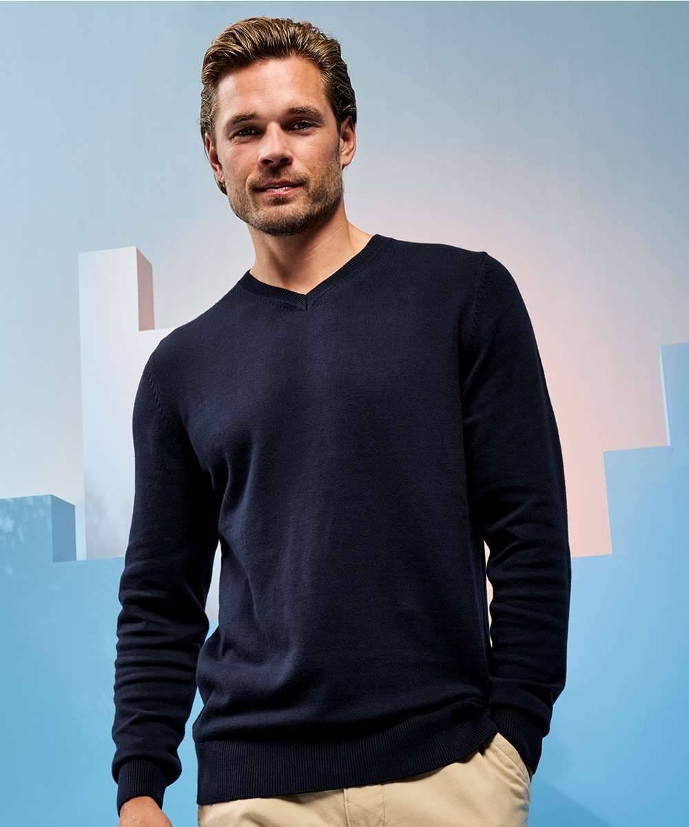 Men´s Cotton Blend V Neck Sweater