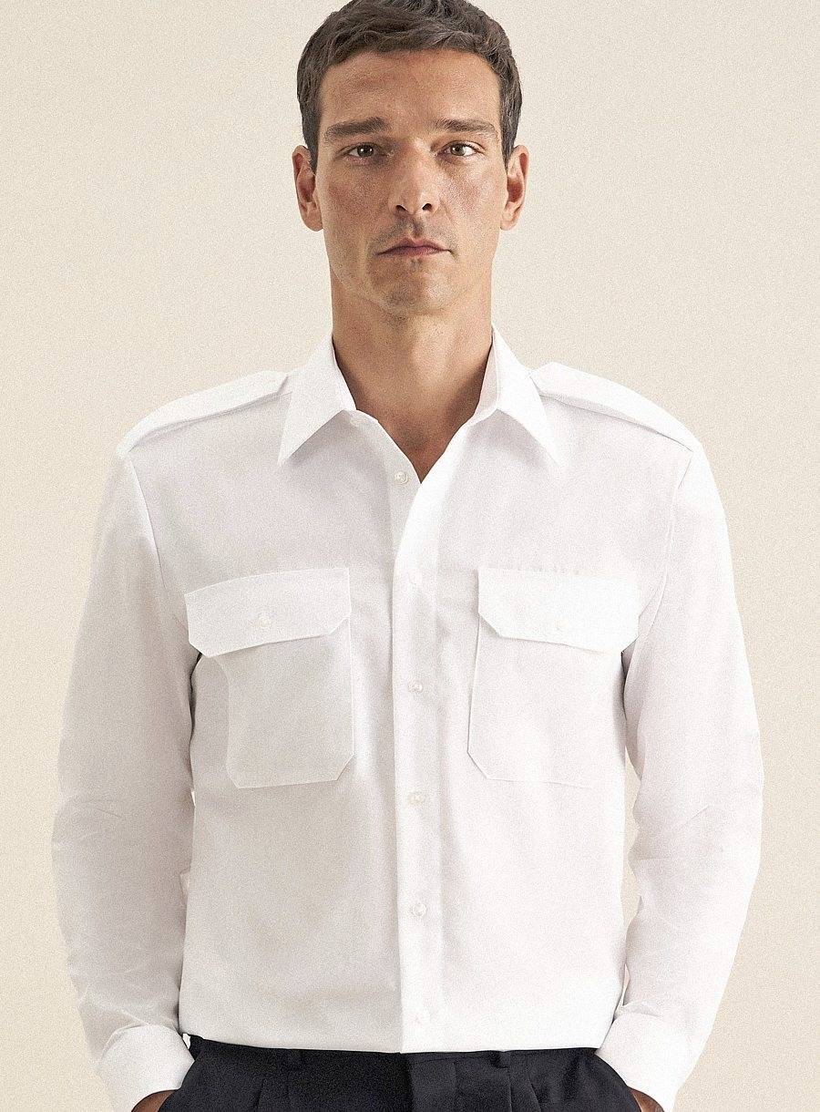 Men´s Pilot Shirt Regular Longsleeve
