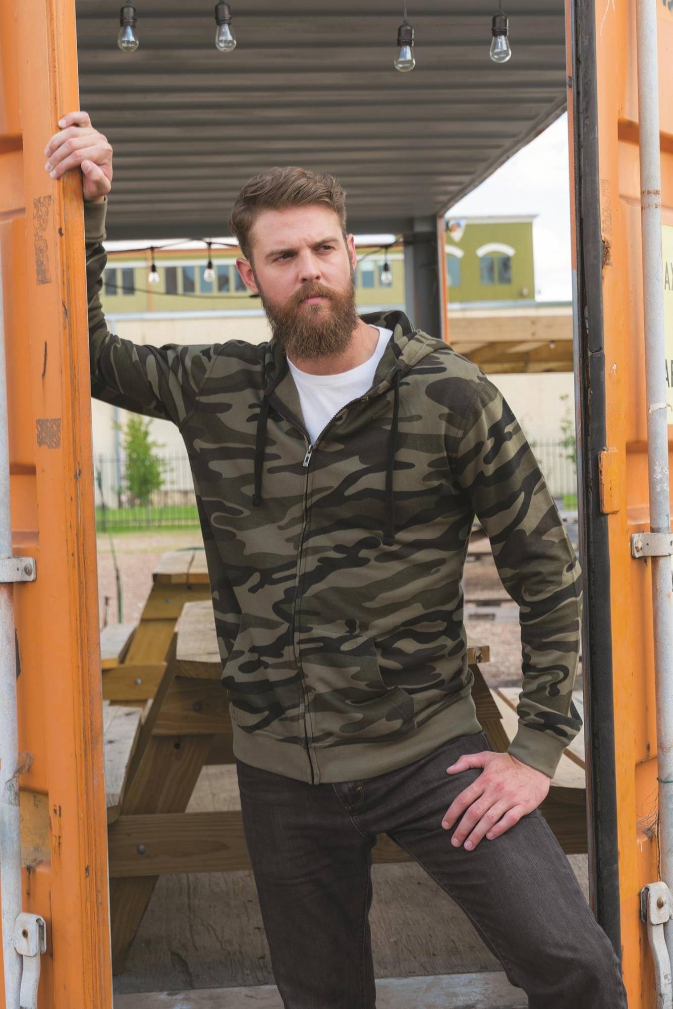 Męska bluza moro z kapturem Camo Hooded