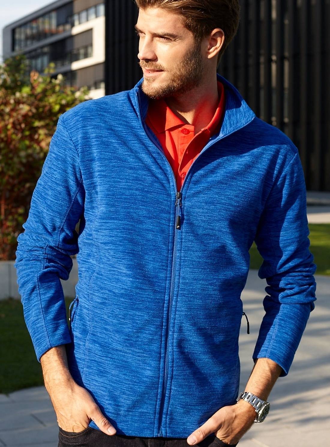 Męska bluza polarowa melanżowa James&Nicholson