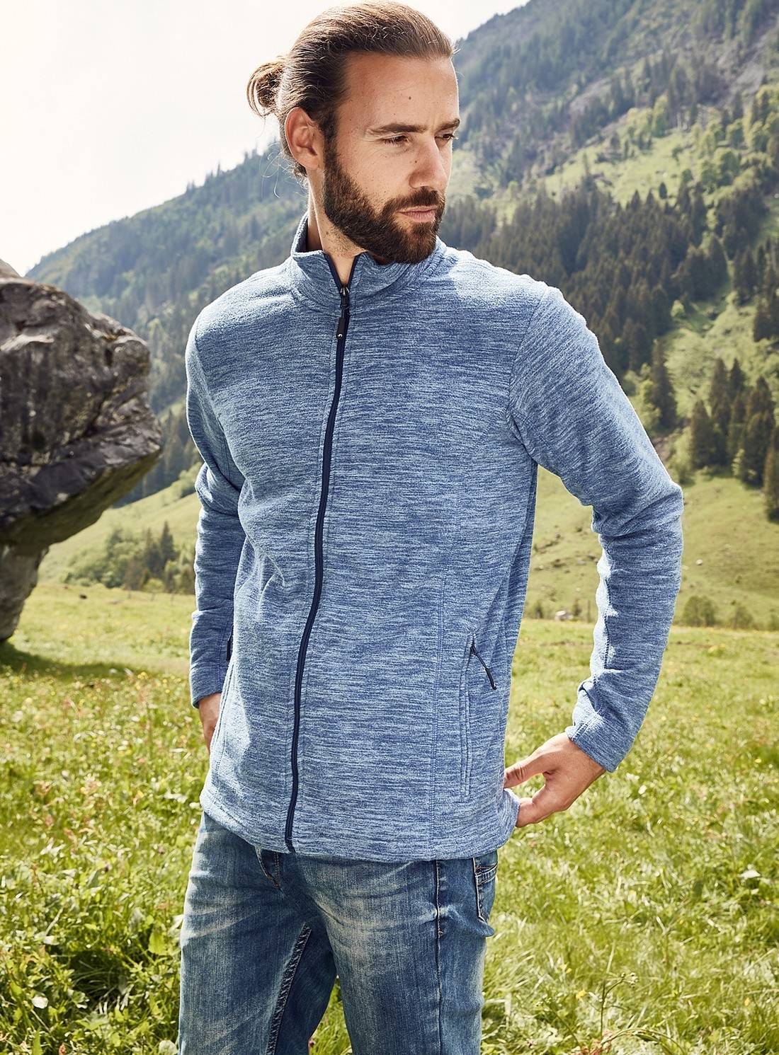 Męska bluza polarowa melanżowa James&Nicholson