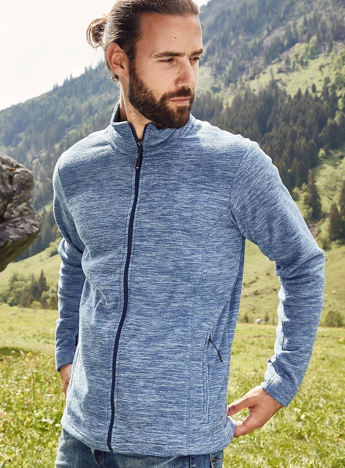 Męska bluza polarowa melanżowa James&Nicholson