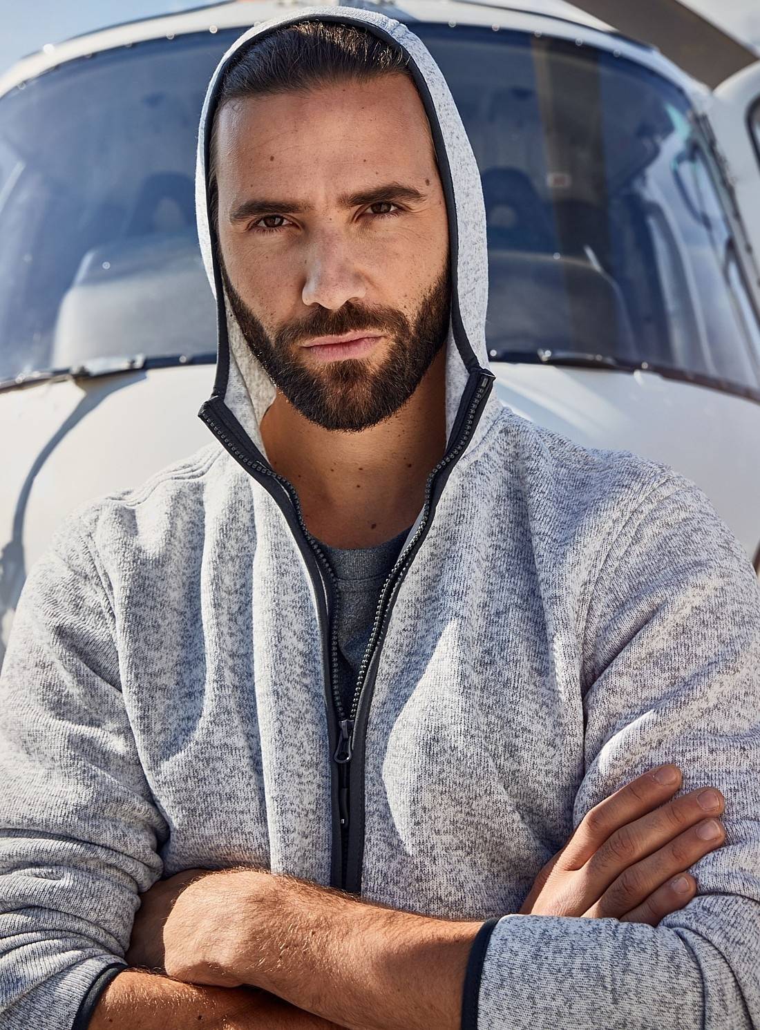 Męska bluza polarowa z kapturem Knitted Fleece Hoody