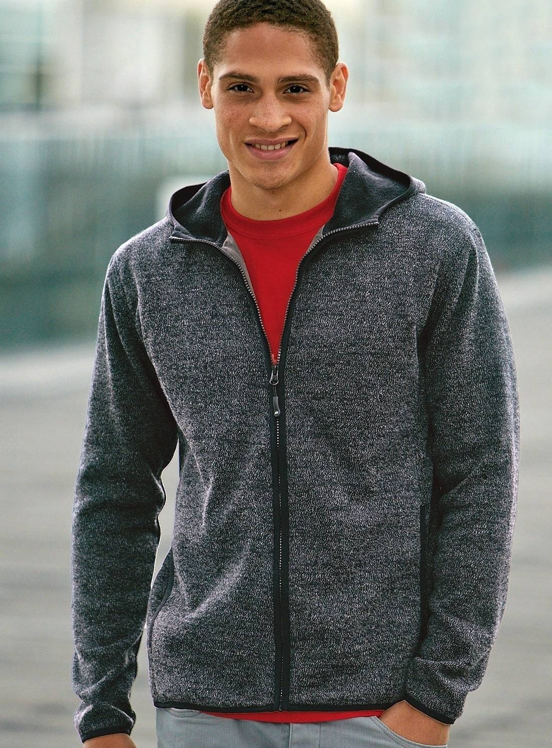 Męska bluza polarowa z kapturem Knitted Fleece Hoody