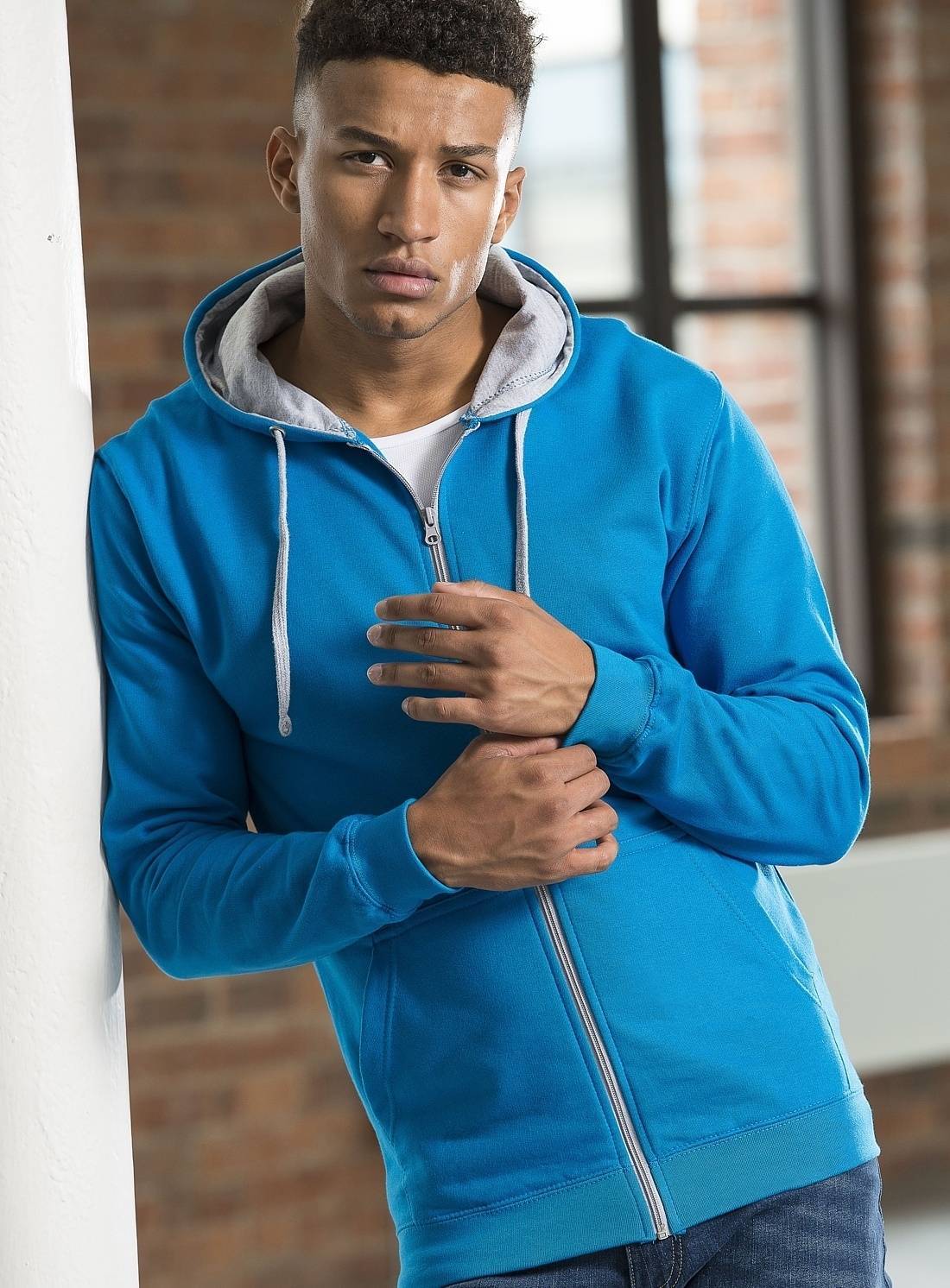 Męska bluza z kapturem na zamek Varsity Zoodie