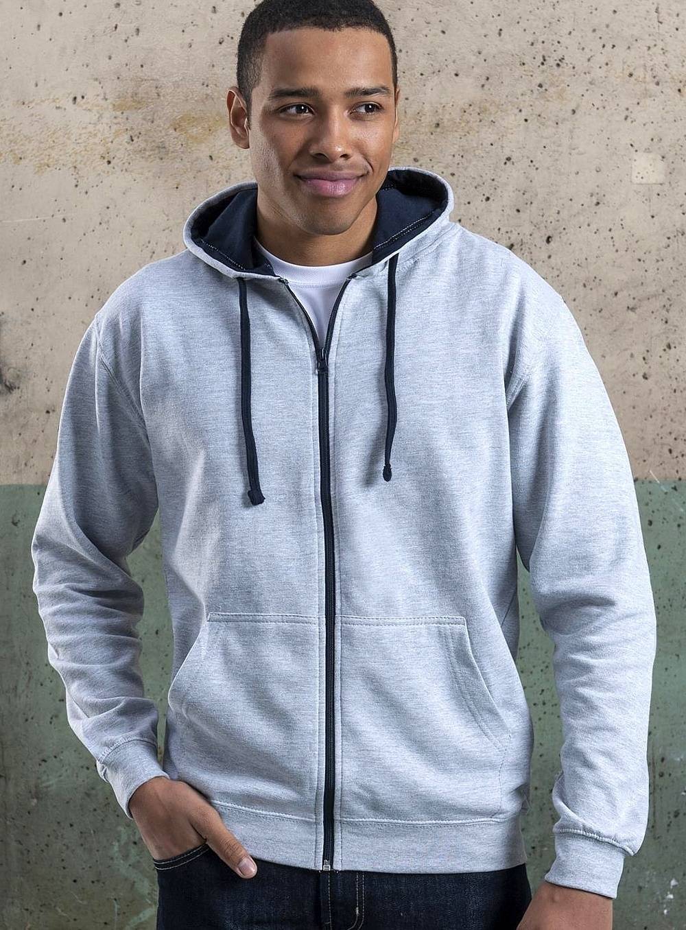 Męska bluza z kapturem na zamek Varsity Zoodie