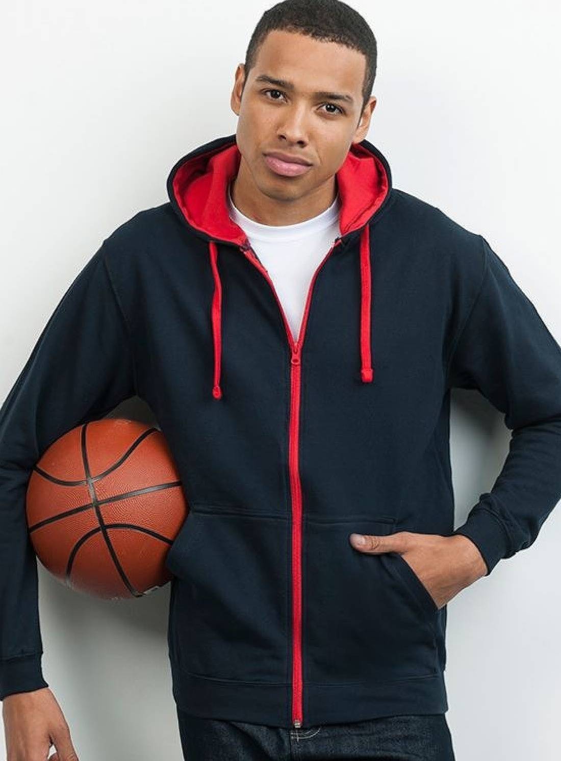 Męska bluza z kapturem na zamek Varsity Zoodie