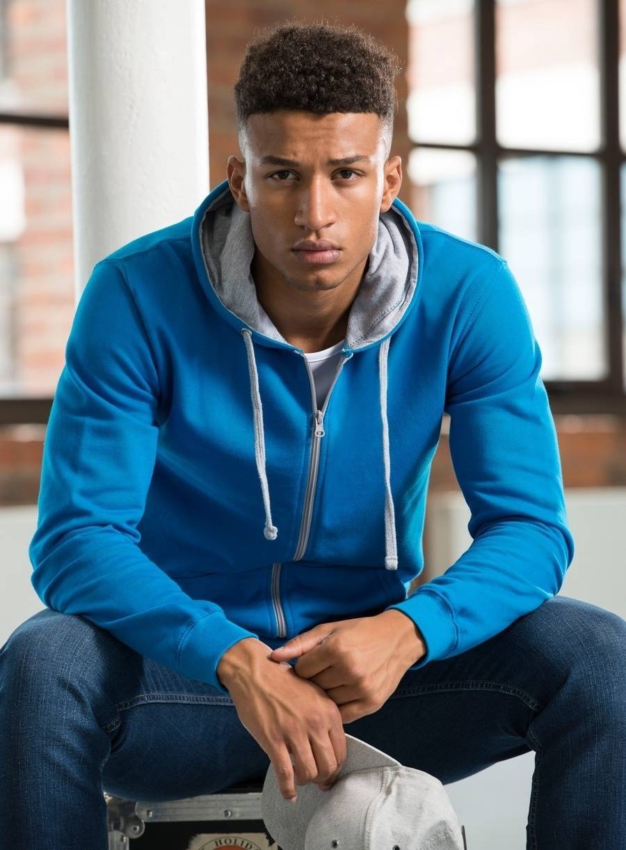 Męska bluza z kapturem na zamek Varsity Zoodie