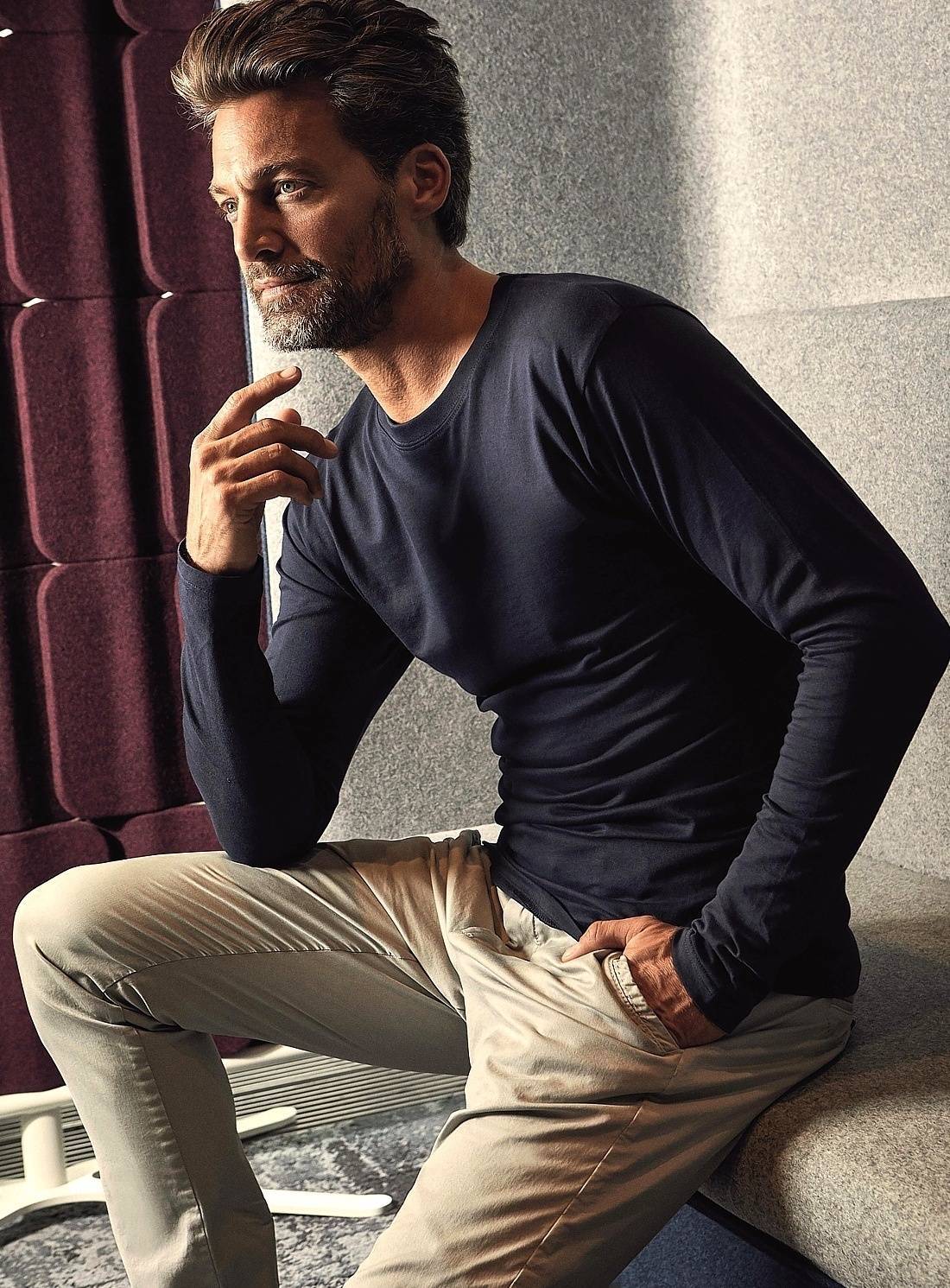 Męska bluzka z długim rękawem Premium-T