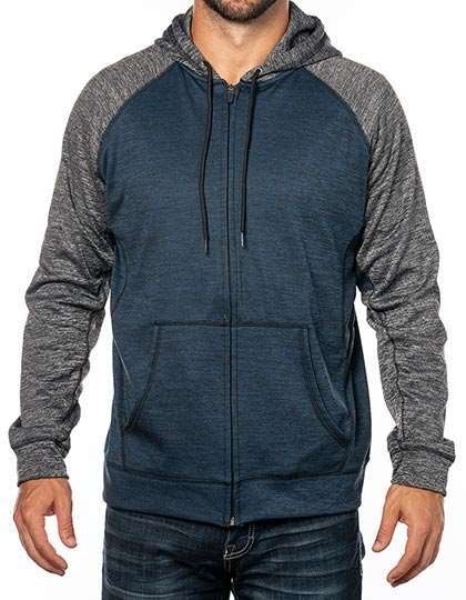 Męska dwukolorowa bluza z kapturem z raglanowymi rękawami