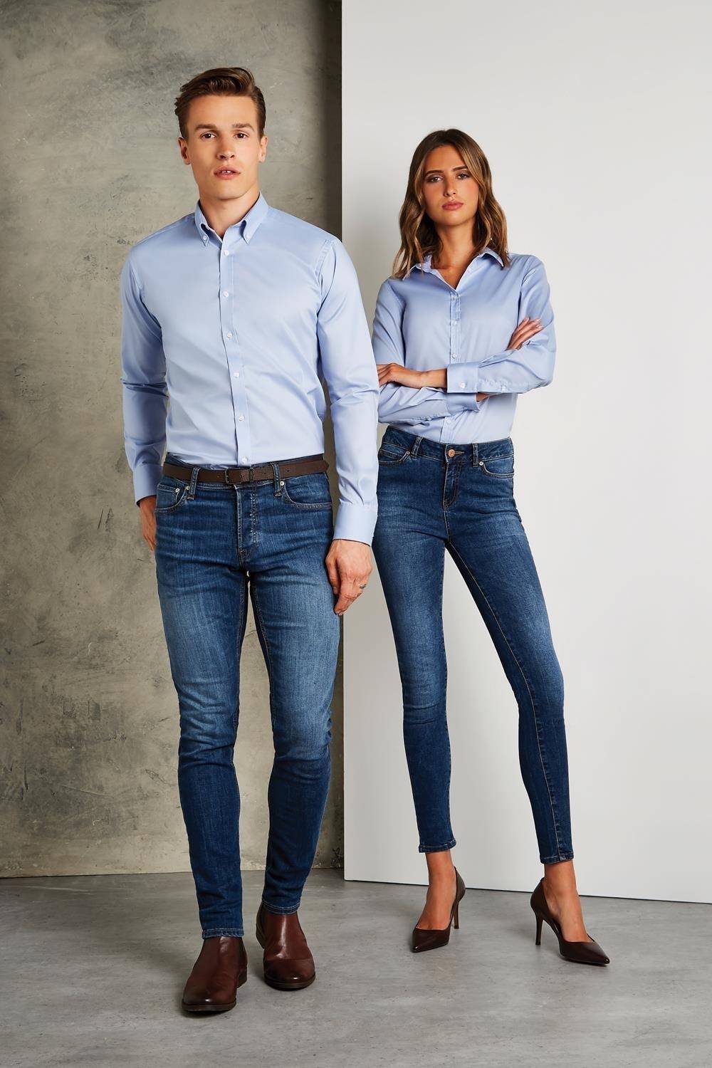 Męska koszula Slim Fit z usztywnionym kołnierzykiem