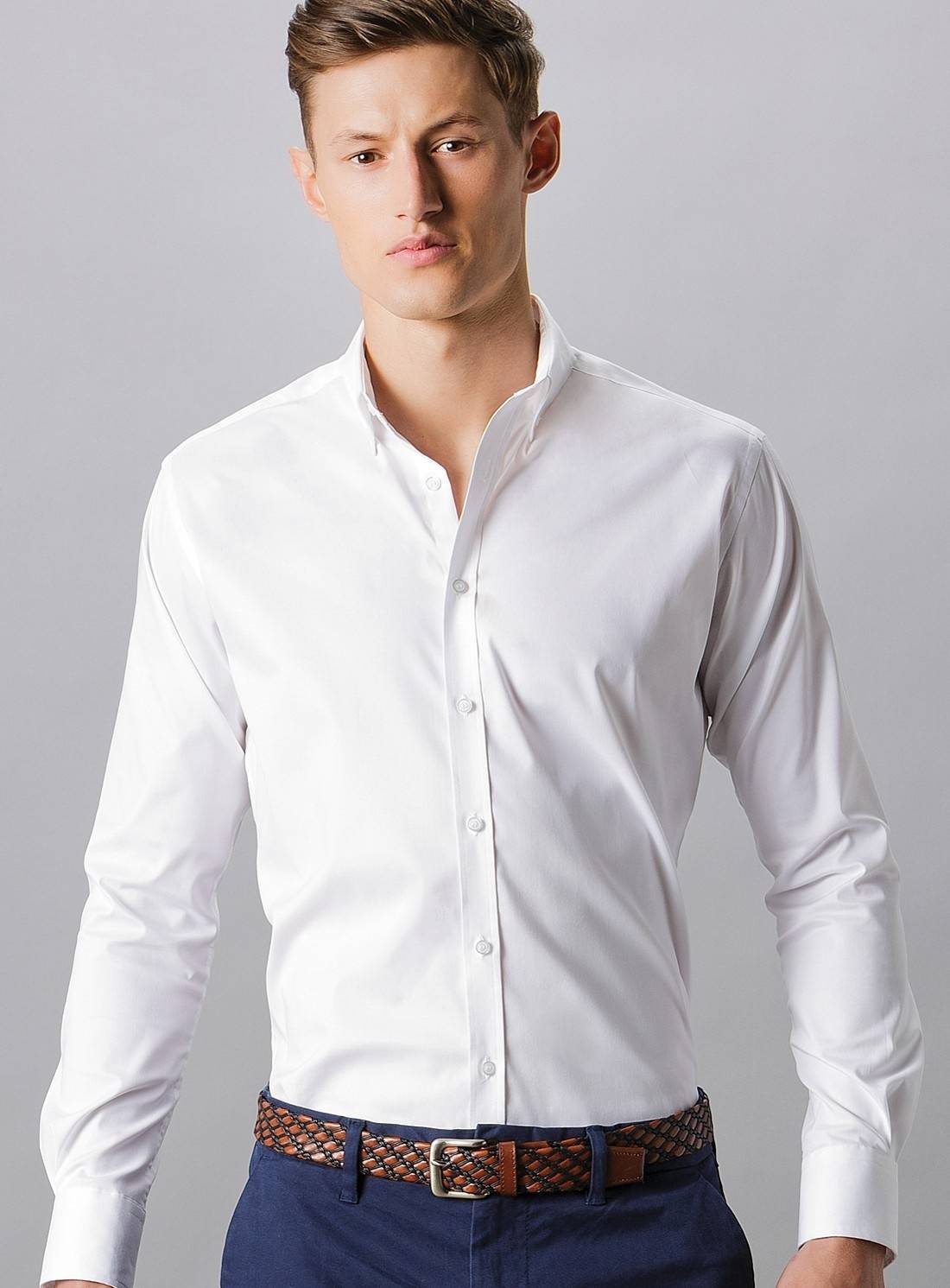 Męska koszula Slim Fit z usztywnionym kołnierzykiem