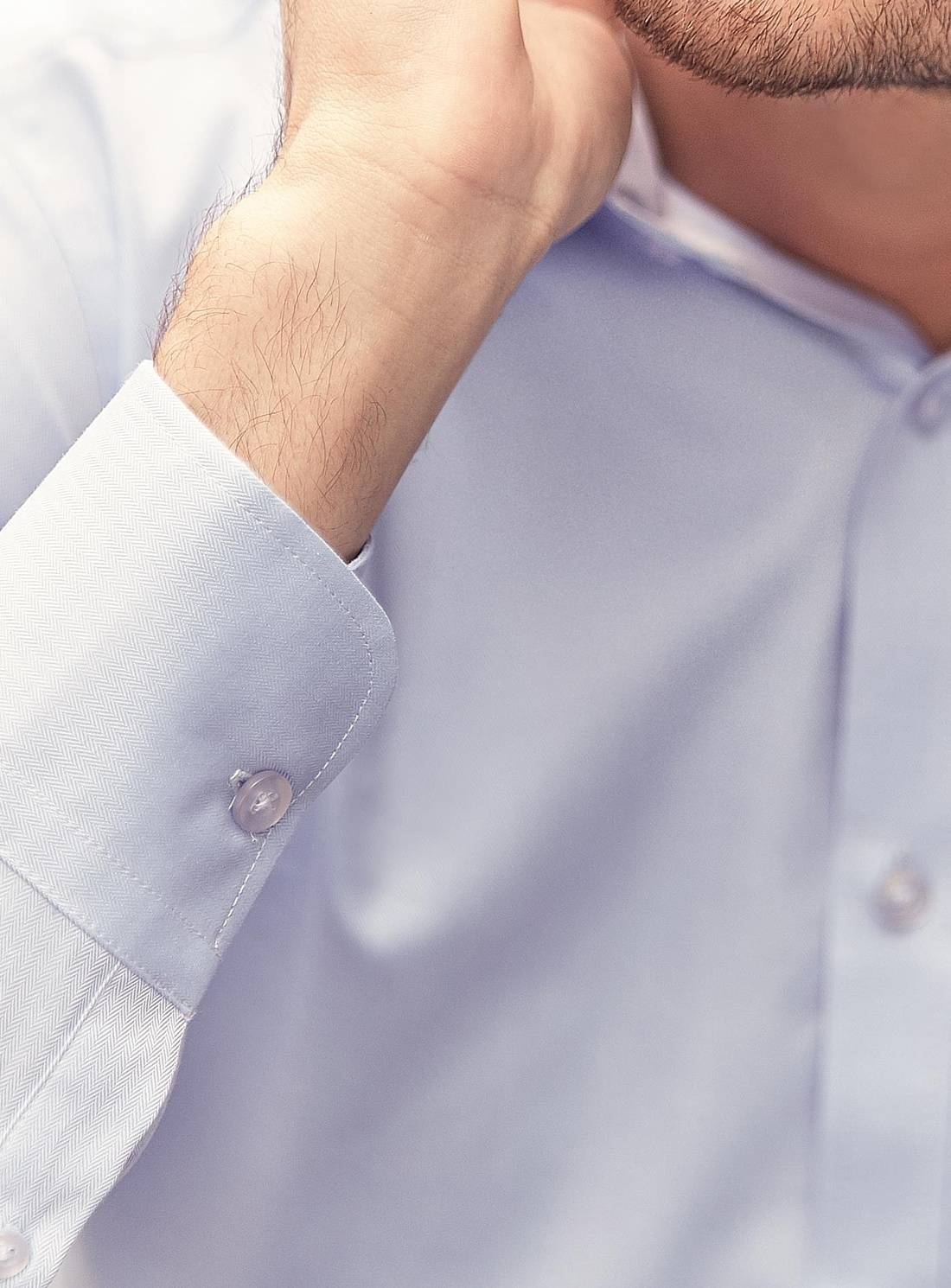 Męska koszula z długim rękawem Herringbone