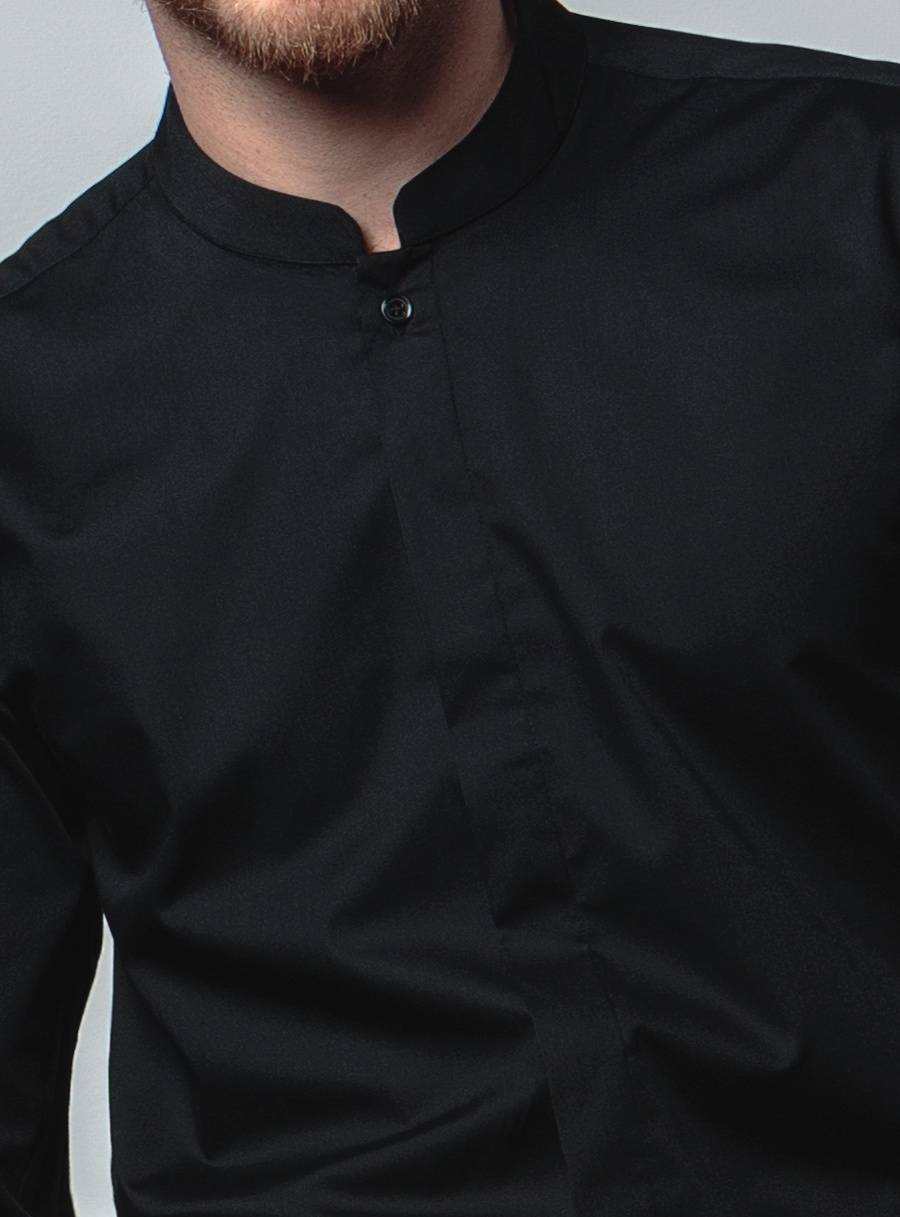 Męska koszula z długim rękawem Mandarin