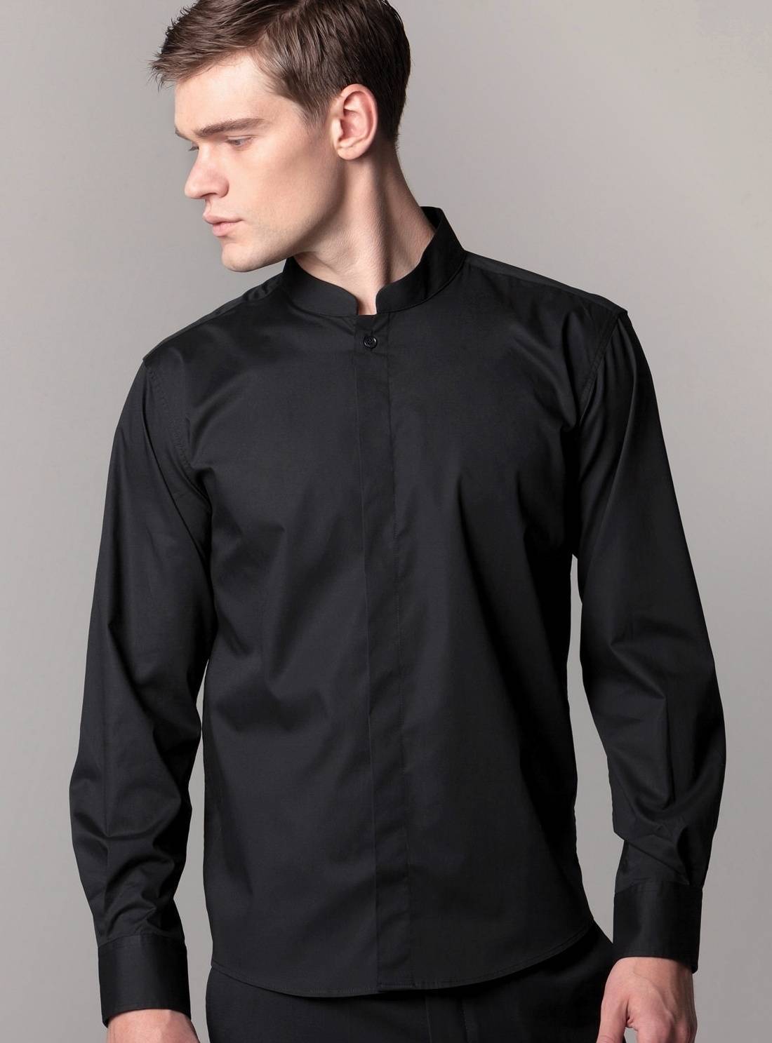 Męska koszula z długim rękawem Mandarin