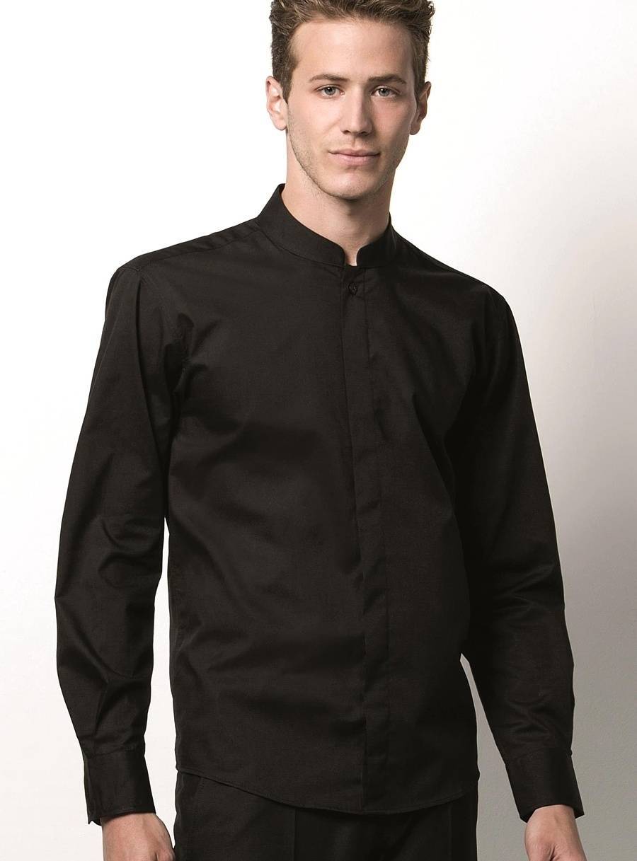 Męska koszula z długim rękawem Mandarin