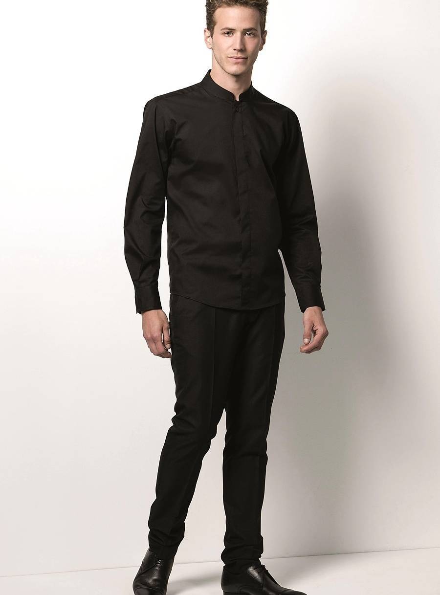 Męska koszula z długim rękawem Mandarin