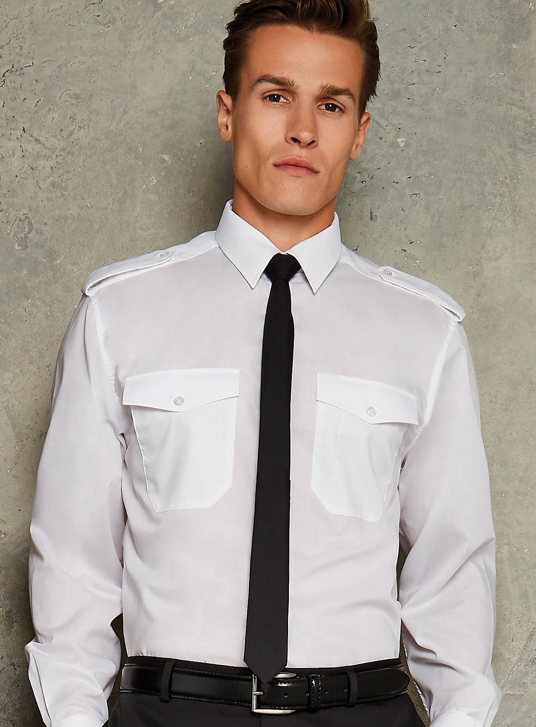 Męska koszula z długimi rękawami typu pilotka