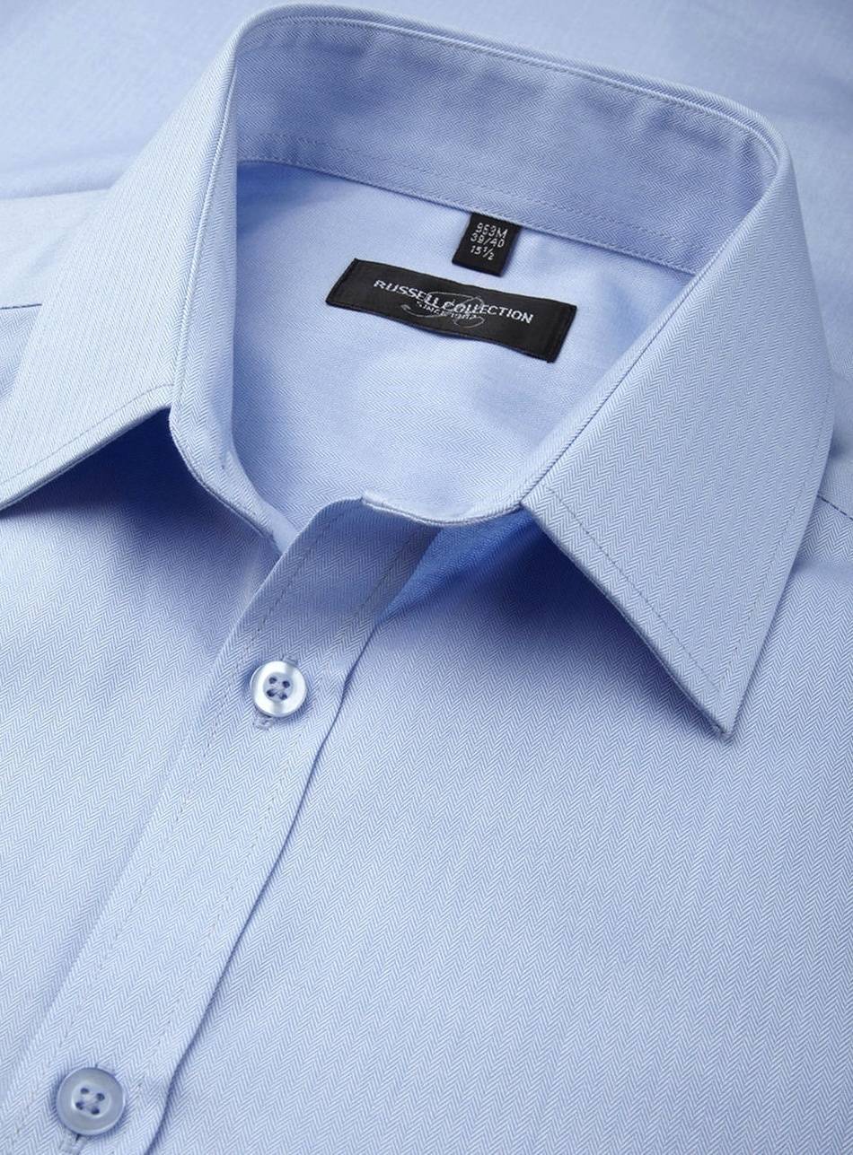 Męska koszula z krótkim rękawem Herringbone