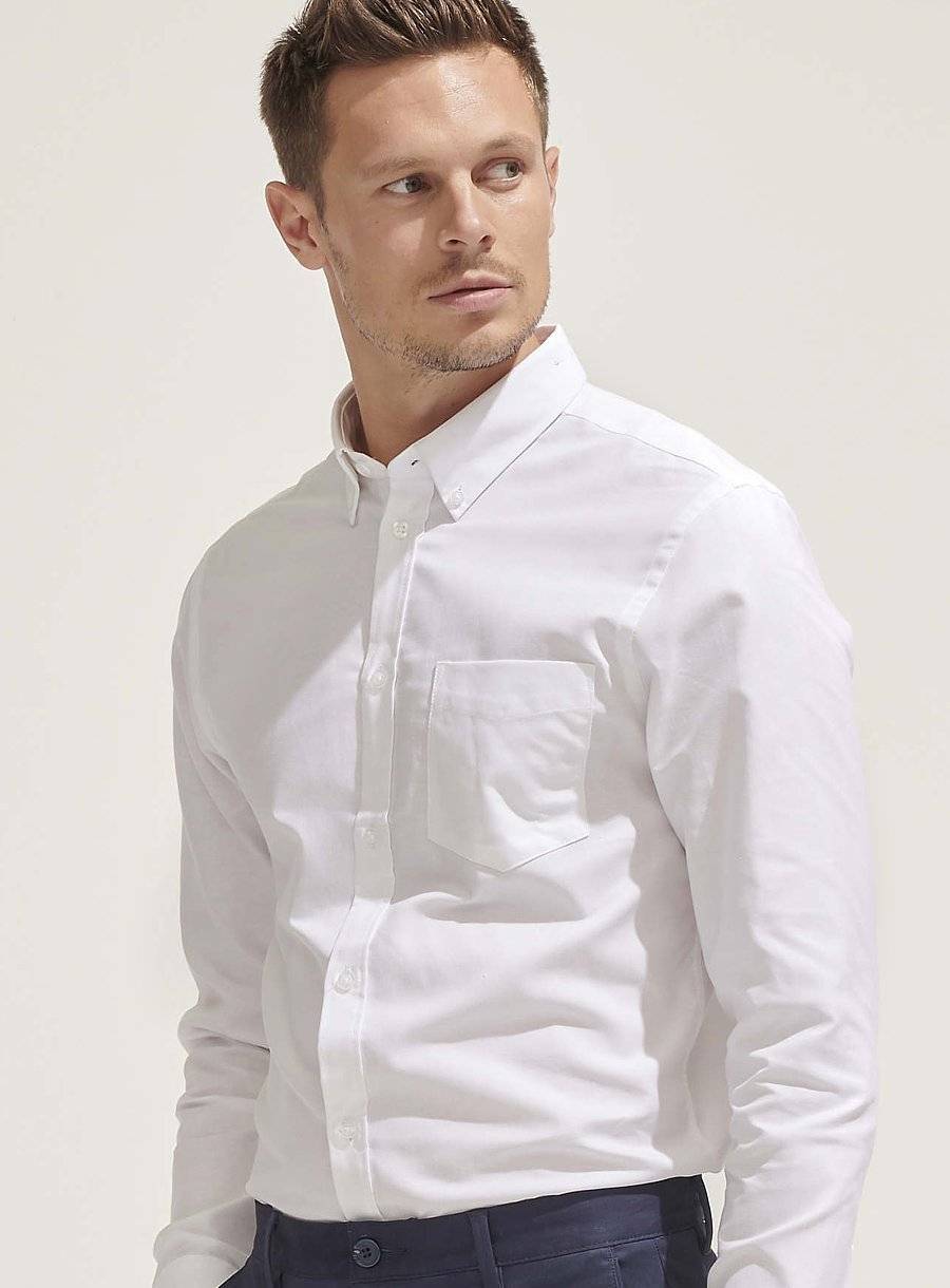 Męska koszula  z usztywnionym kołnierzem i kieszonką na piersi