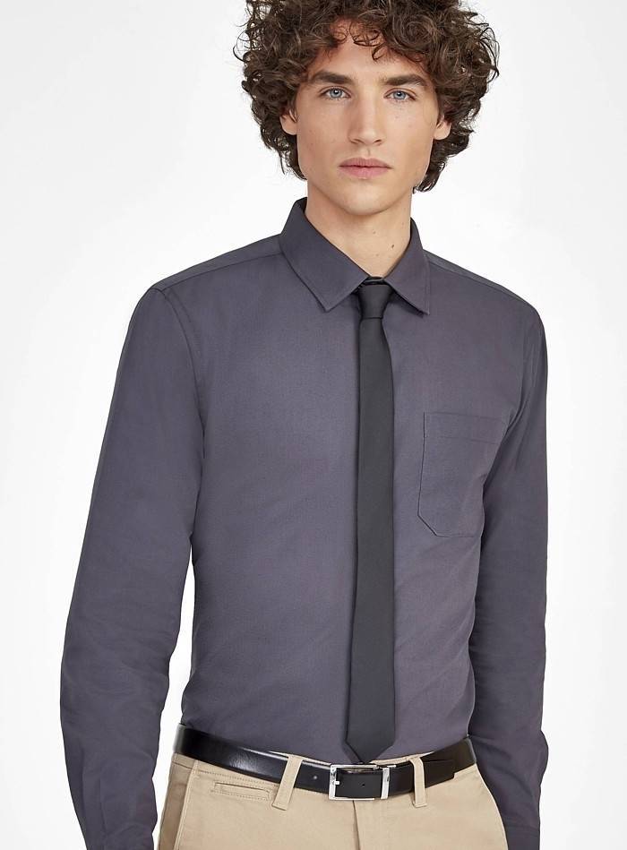 Męska koszula  z usztywnionym kołnierzem i kieszonką na piersi