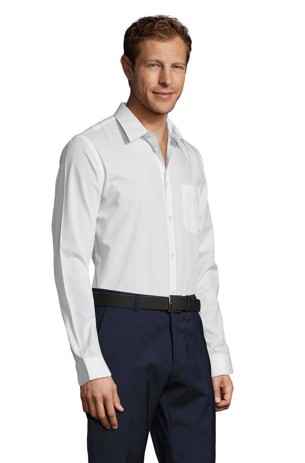 Męska koszula  z usztywnionym kołnierzem i kieszonką na piersi