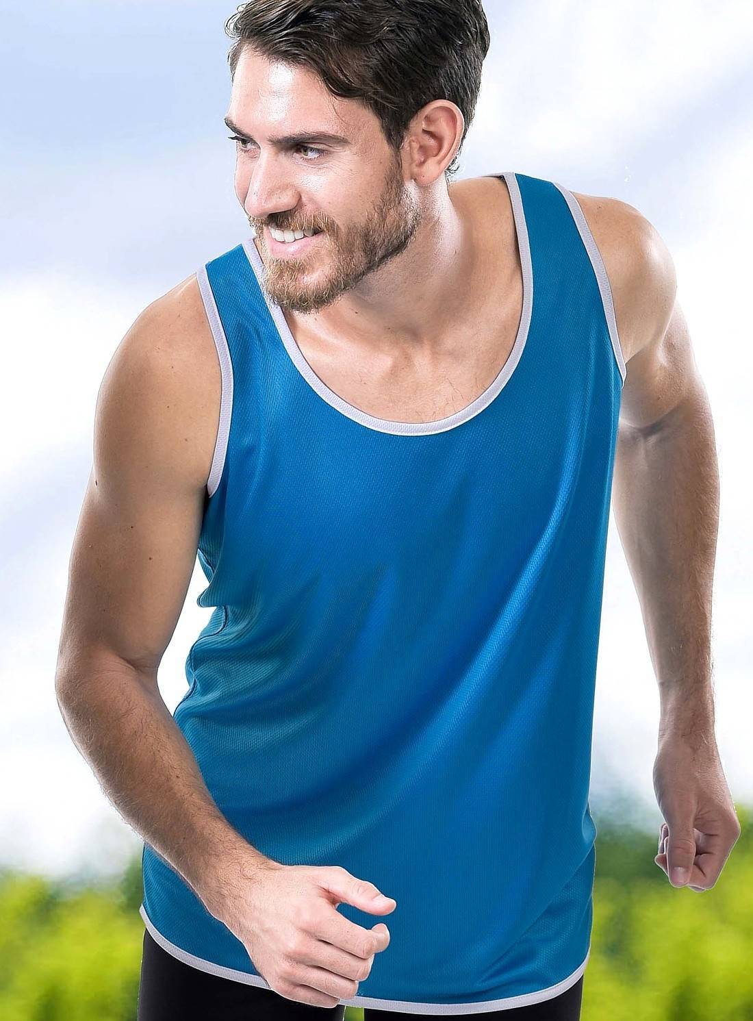 Męska koszulka sportowa bez rękawów Contrast Technical