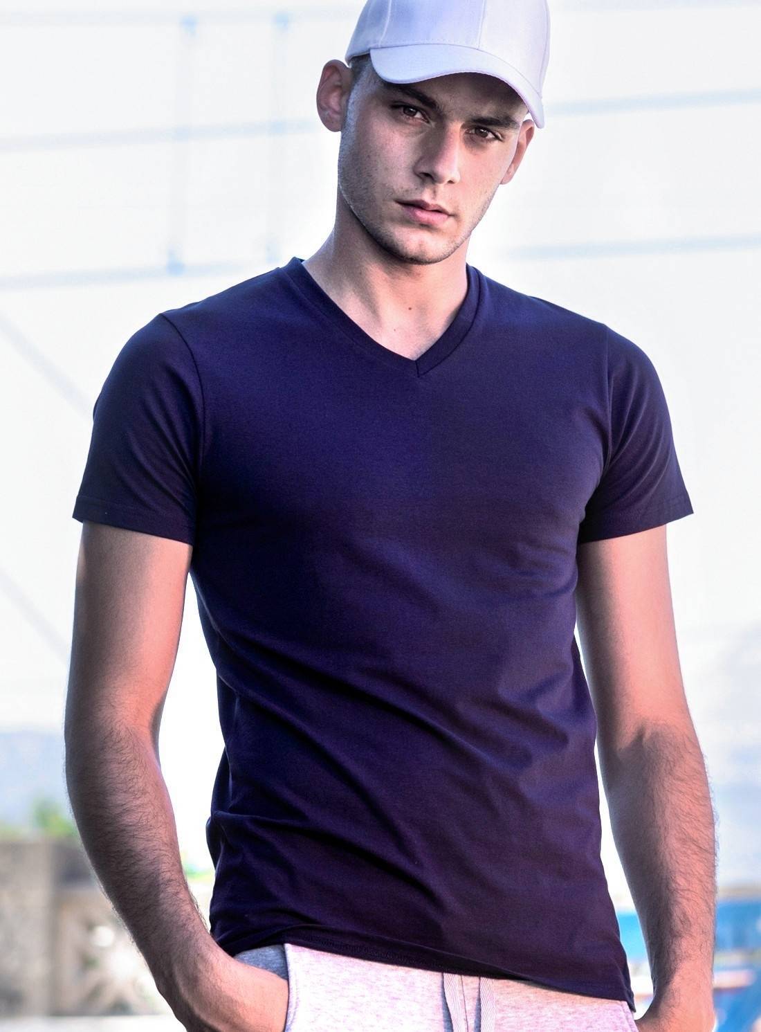 Męska koszulka w szpic Stretch Feel Good