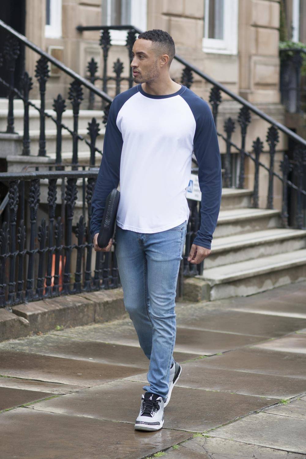 Męska koszulka z długim rękawem Baseball T