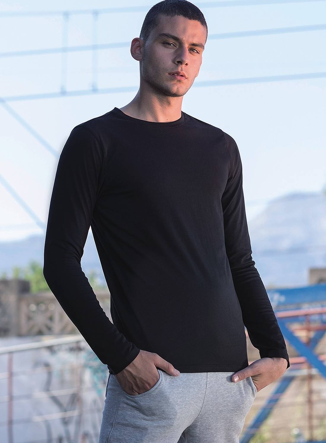 Męska koszulka z długim rękawem Feel Good