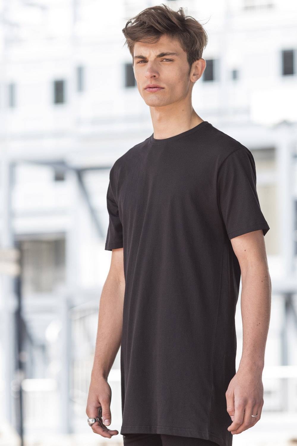 Męska koszulka z odrywaną mętką Dipped Hem