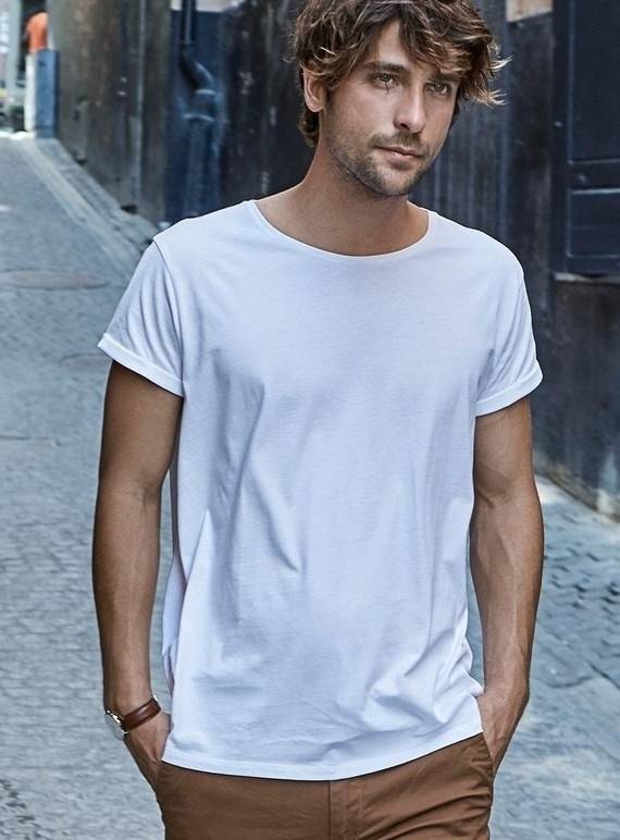 Męska koszulka z podwijanymi rękawami Tee Jays