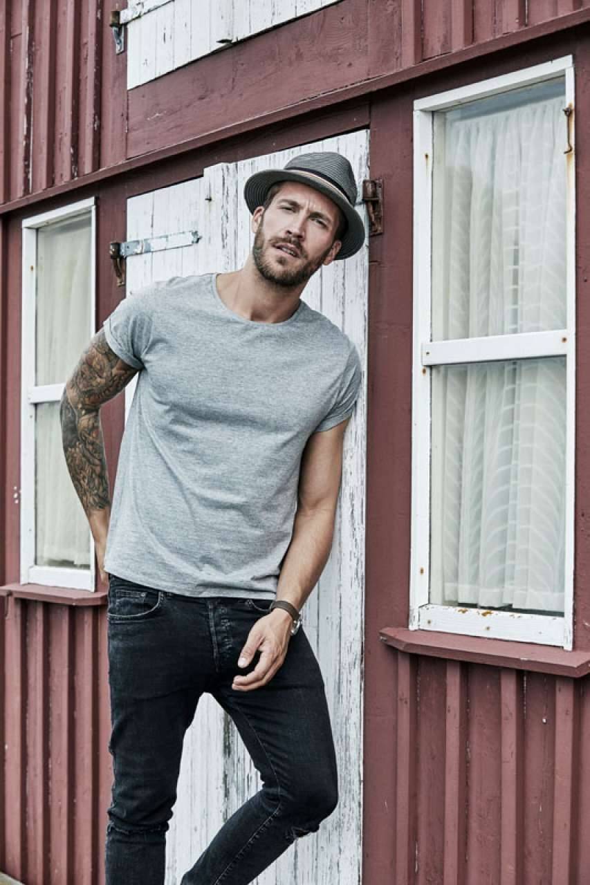 Męska koszulka z podwijanymi rękawami Tee Jays