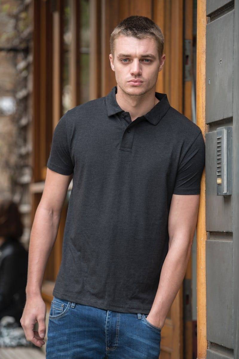Męska melanżowa koszulka polo z materiału Tri Blend