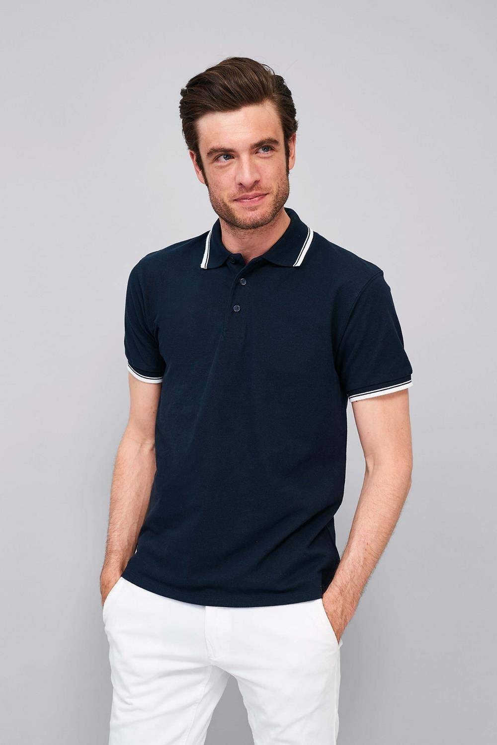 Męska polówka, model Contrast-Polo Practice