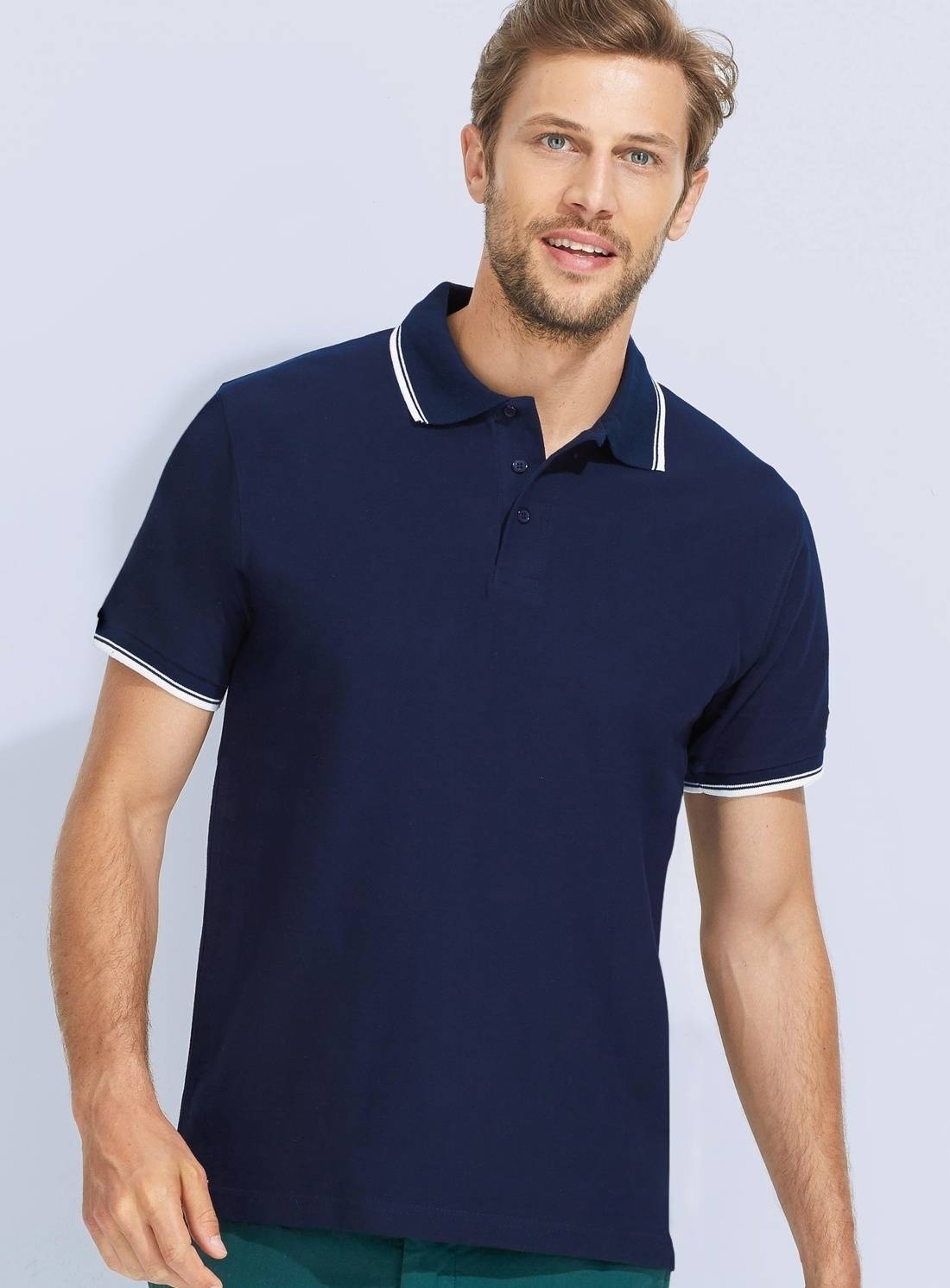 Męska polówka, model Contrast-Polo Practice