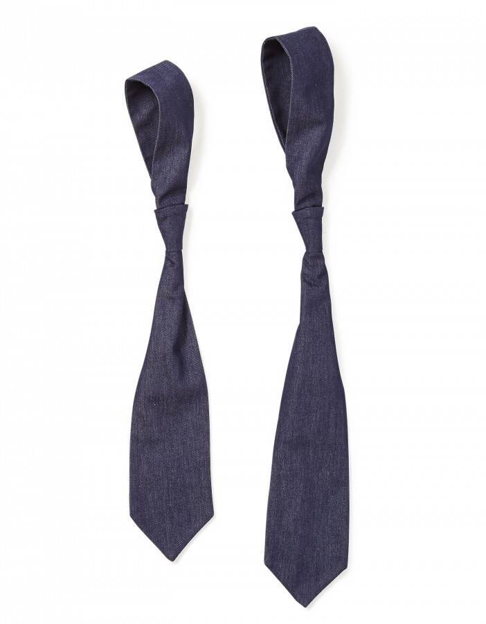 Męski krawat jeansowy o szerokim kroju