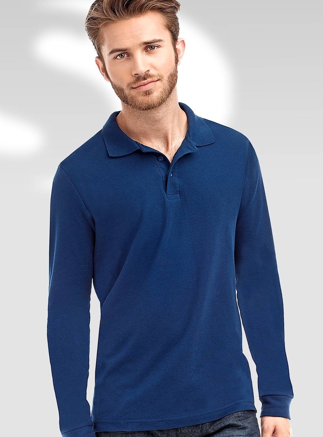 Męskie polo z długim rękawem