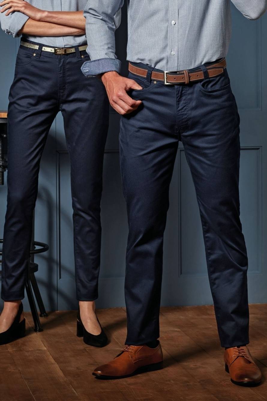 Męskie zwężane spodnie z zapięciem na zatrzask