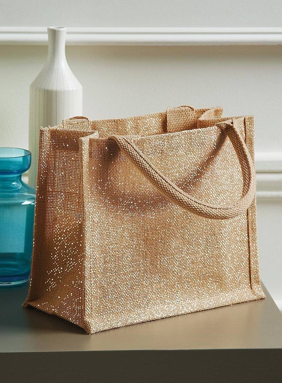 Metalizowana torba prezentowa z juty