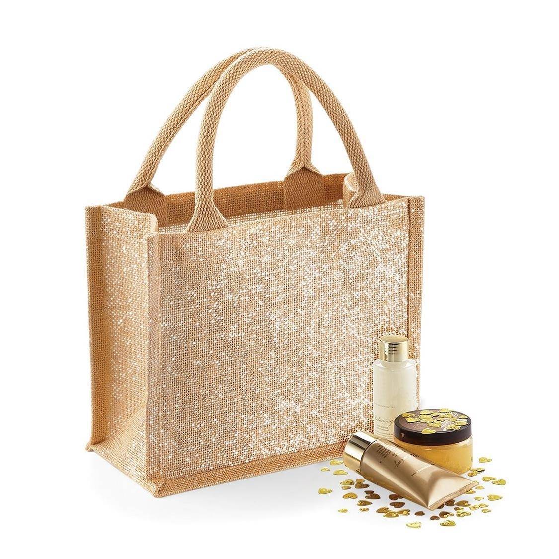 Metalizowana torba prezentowa z juty