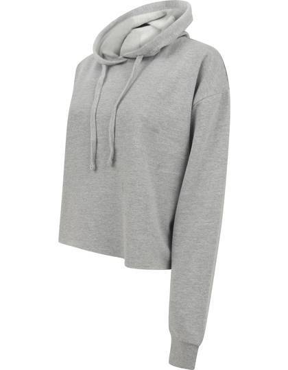 Modna bluza damska z kapturem SF o krótkim kroju i luźnym fasonie