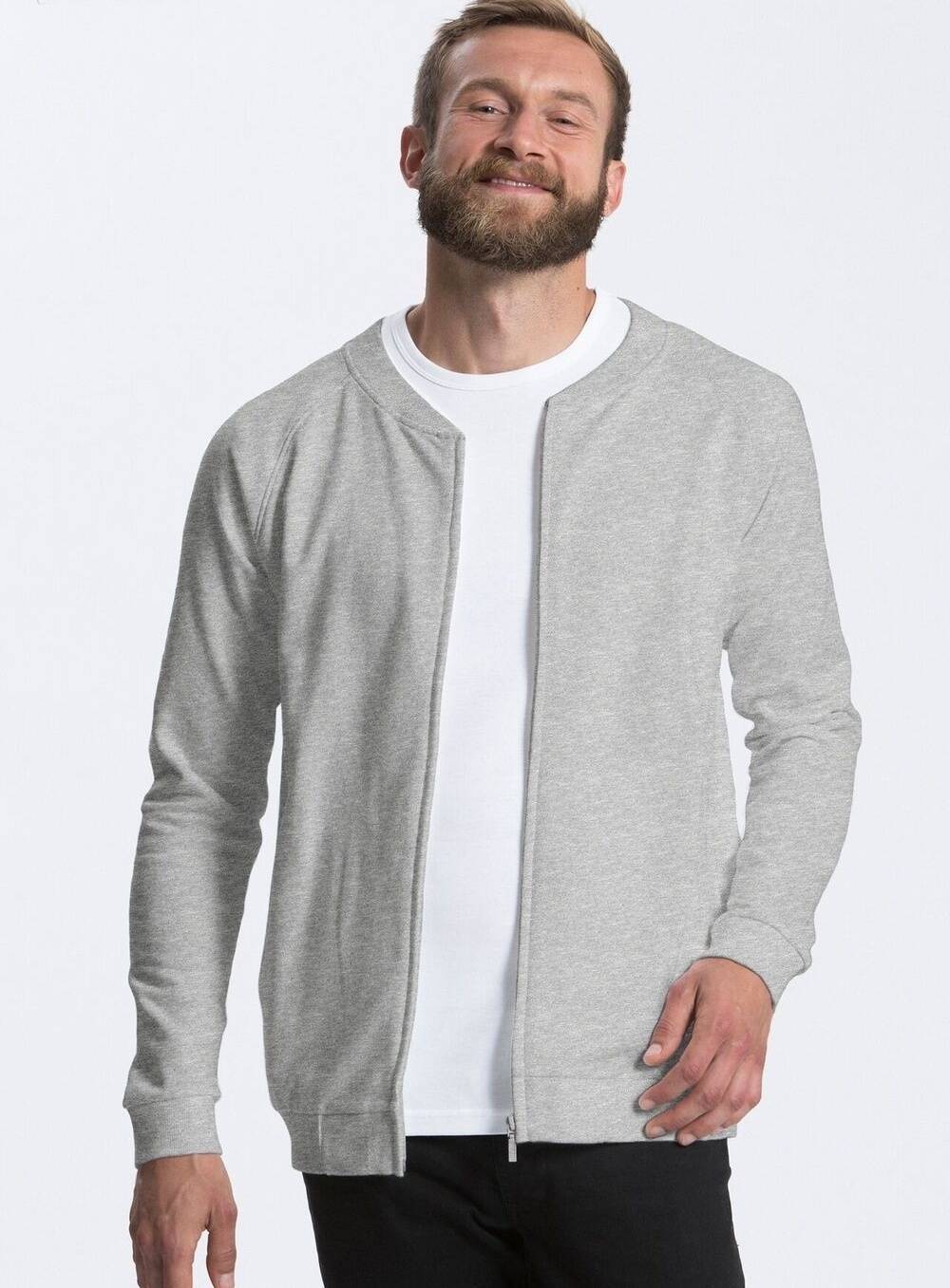 Modna bluza na zamek z bawełny organicznej Neutral