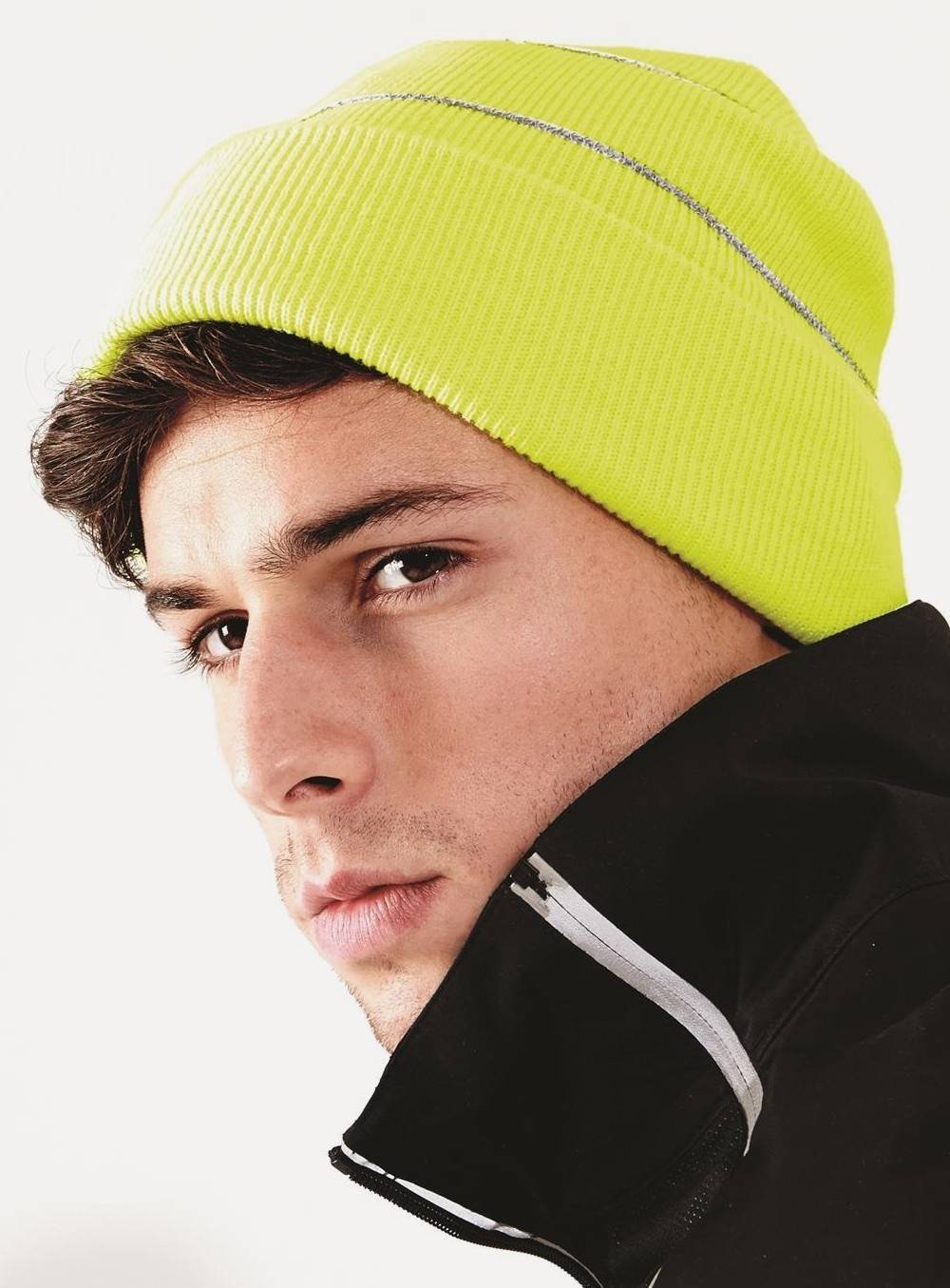 Modna czapka zimowa dzianinowa Enhanced-Viz