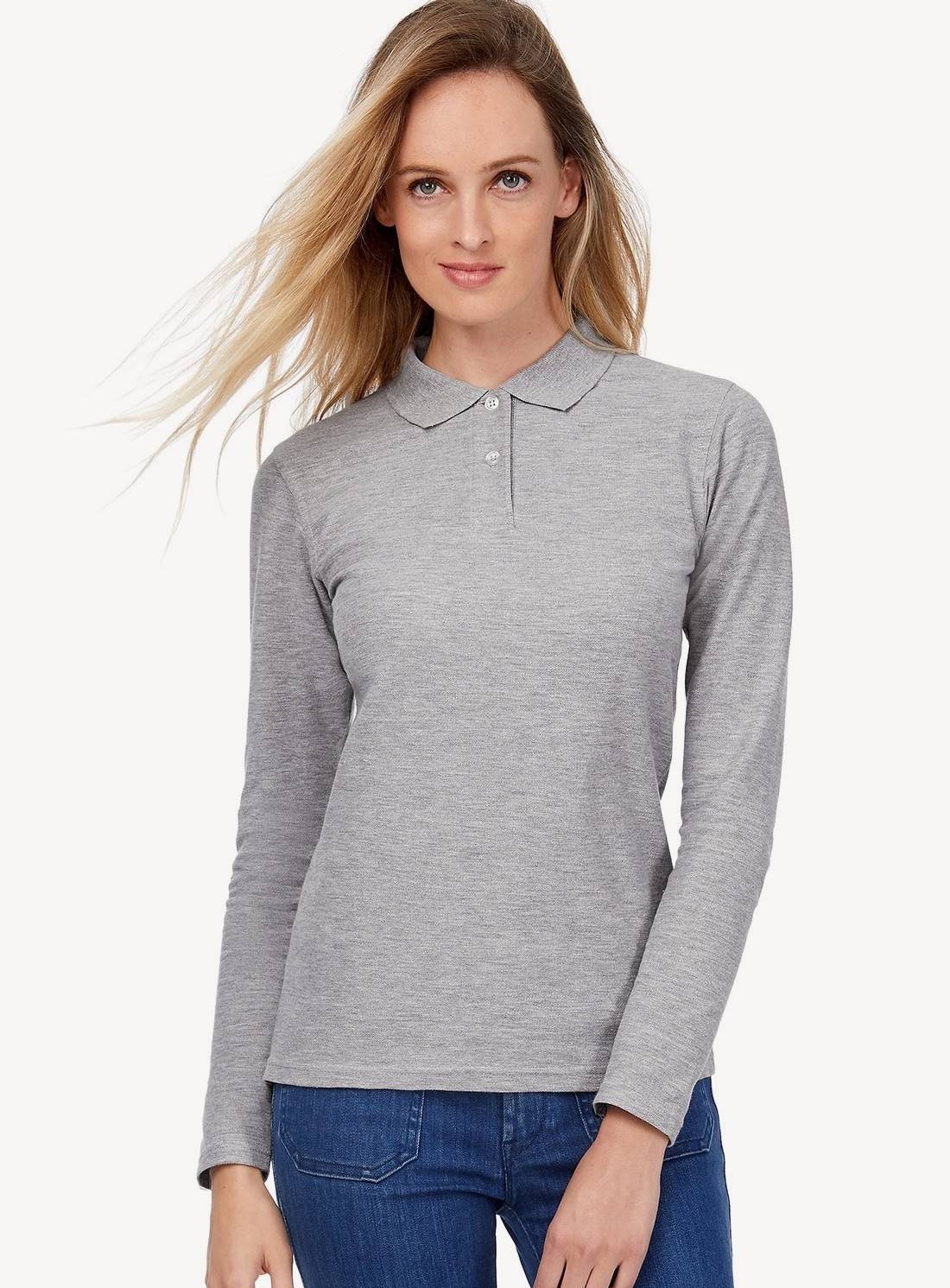 Modna damska bluzka polo z guzikami w kolorze materiału