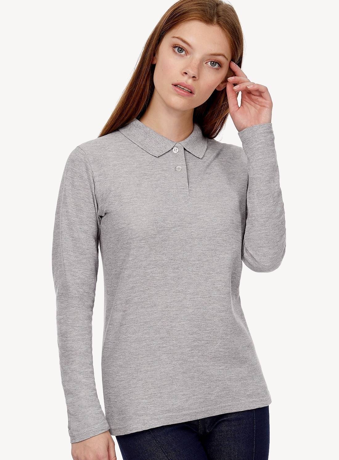 Modna damska bluzka polo z guzikami w kolorze materiału