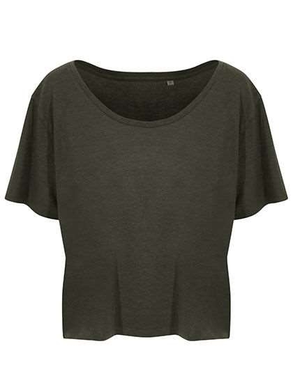 Modna ekologiczna koszulka damska z szerokim dołem