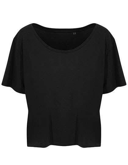 Modna ekologiczna koszulka damska z szerokim dołem