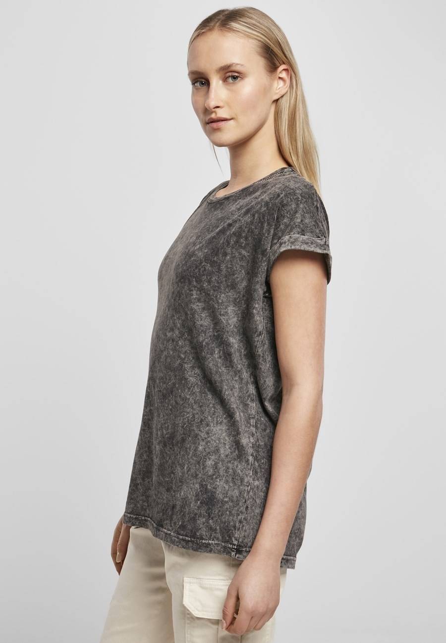 Modna koszulka damska z wywijanymi rękawkami