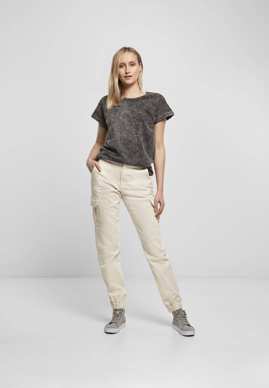 Modna koszulka damska z wywijanymi rękawkami